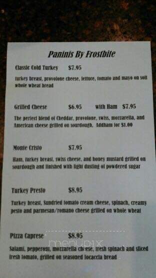 Frostbite Frozen Yogurt Bar - Kelso, WA menu_pic