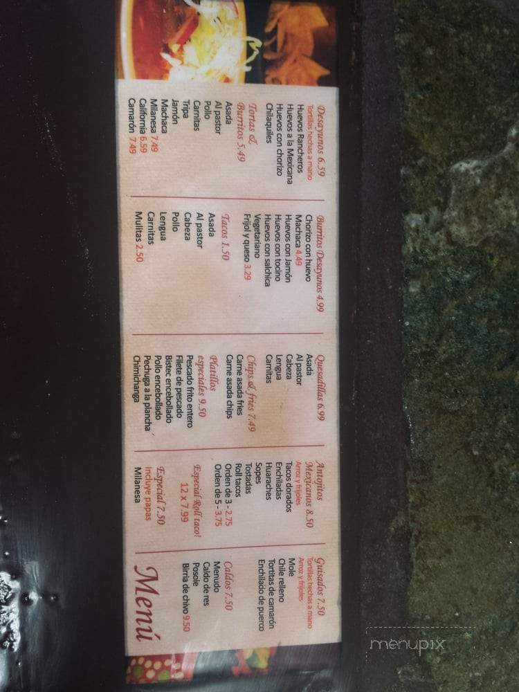 La Cocina de Rosita - San Diego, CA menu_pic