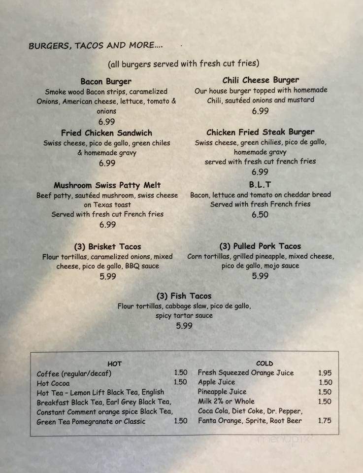 Kelly's Lake Shack - Gordonville, TX menu_pic