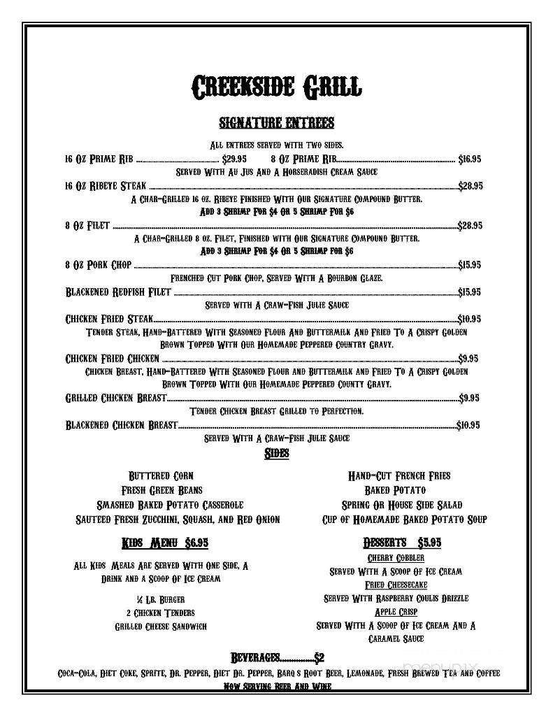 Creekside Grill - Azle, TX menu_pic