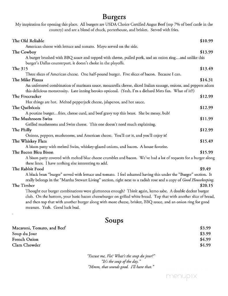 Menu of Timber Tavern in Potsdam, NY 13676