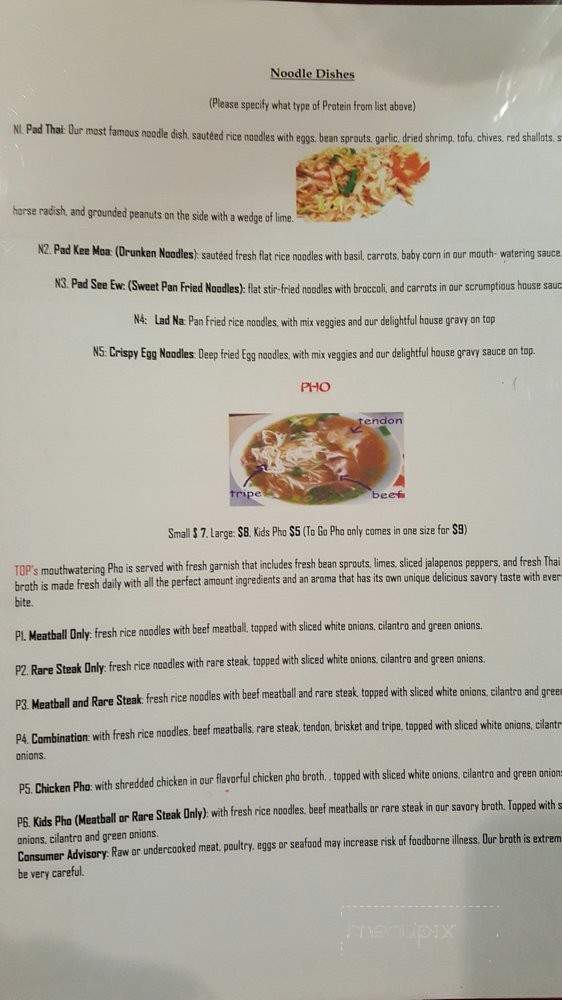 Thai or Pho - Yukon, OK menu_pic
