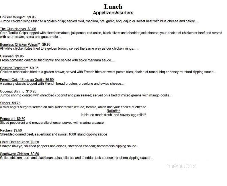 The Club - Massena, NY menu_pic