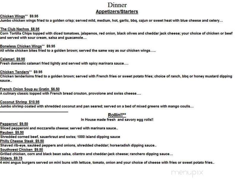 The Club - Massena, NY menu_pic