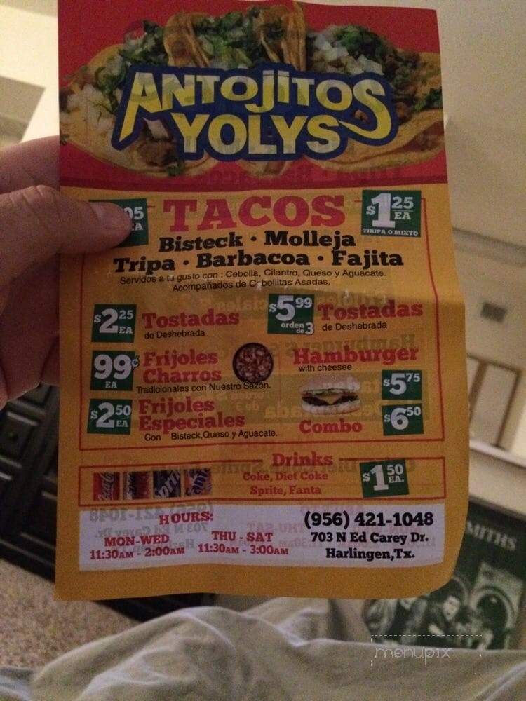 Antojitos Yolys - Harlingen, TX menu_pic