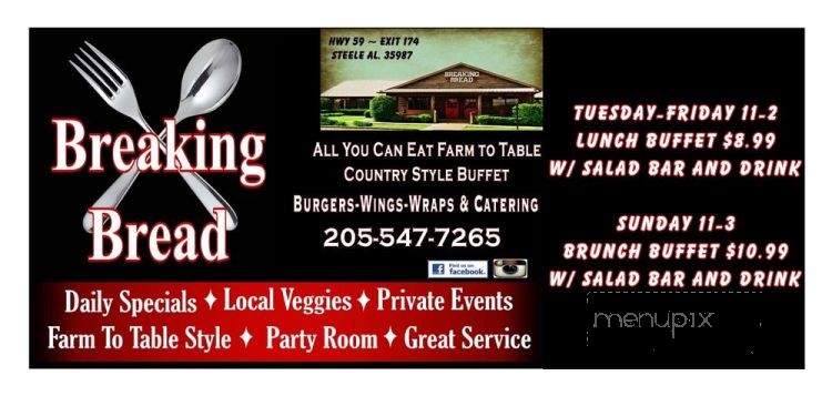 Breaking Bread - Steele, AL menu_pic