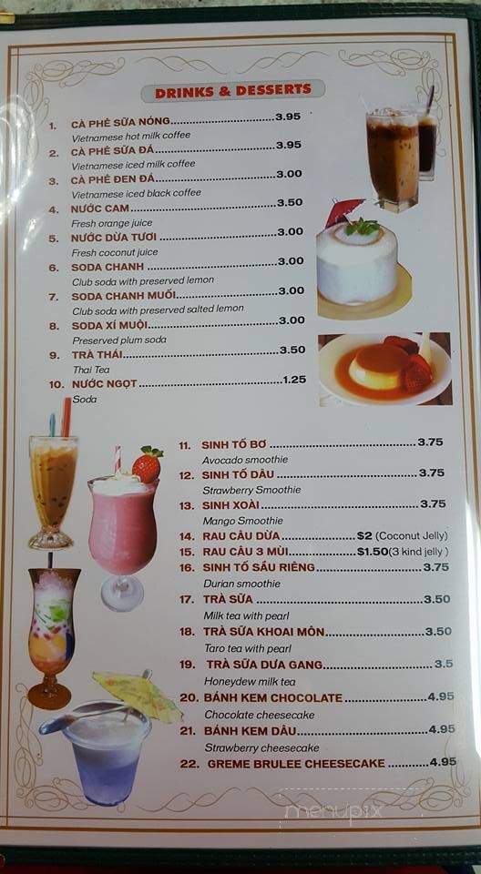 PhoCali Vietnamese Family Noodles Restaurant - Superior, WI menu_pic