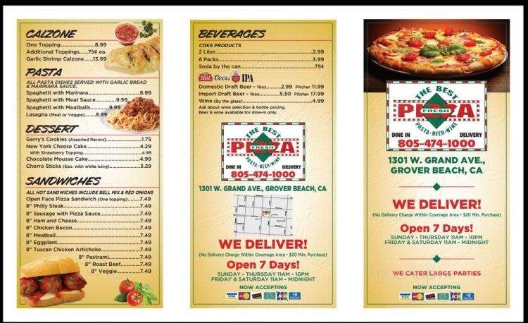 Pizza Fresh - Grover Beach, CA menu_pic