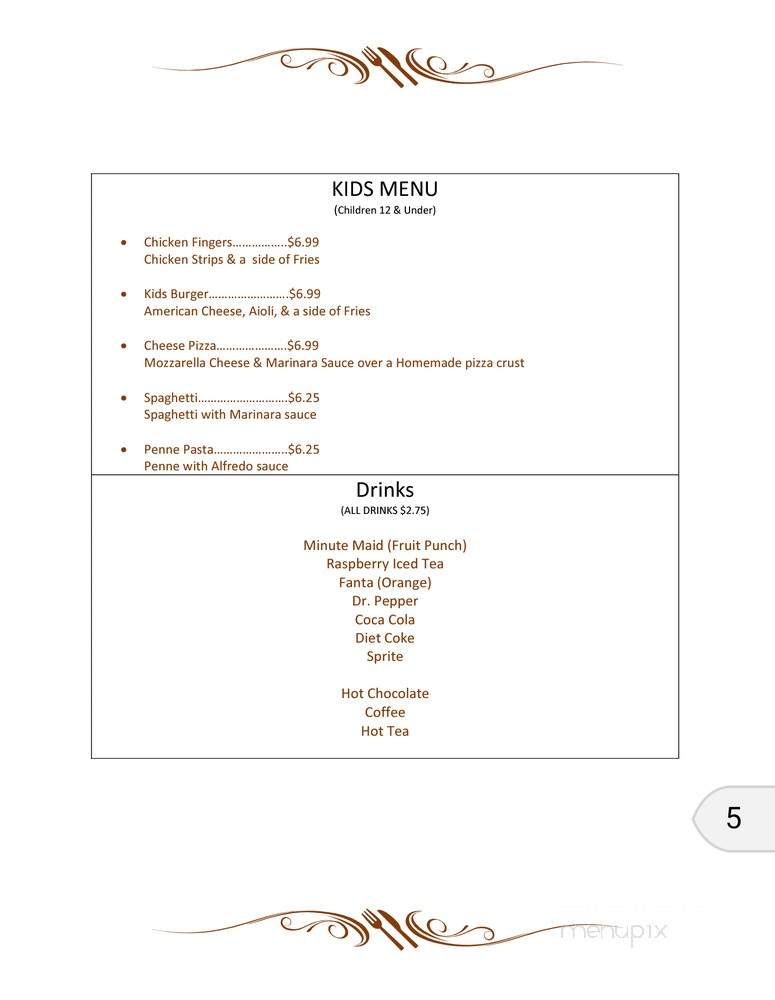 La Vella Villa Grill - Big Bear Lake, CA menu_pic