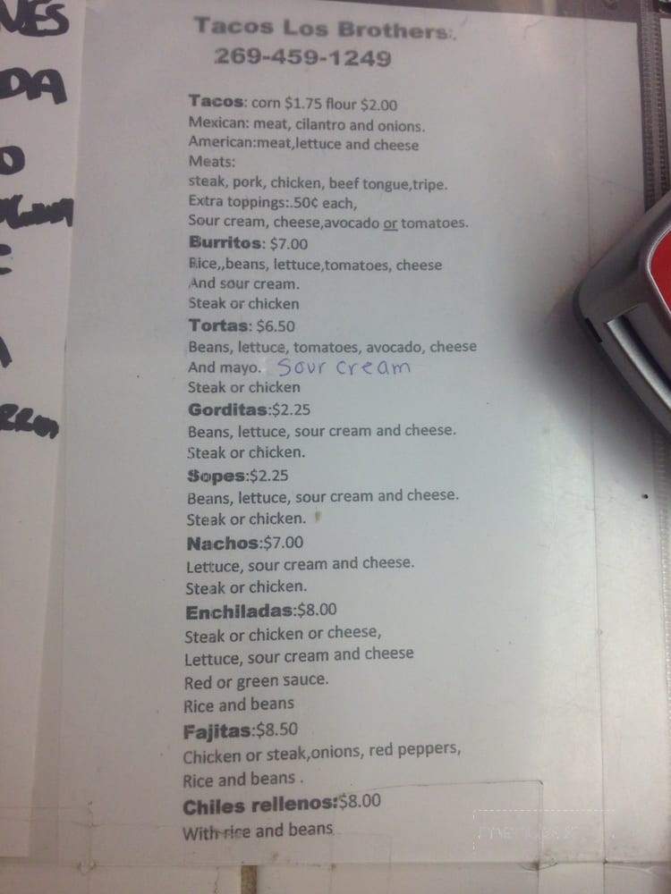 Los Brothers - Kalamazoo, MI menu_pic