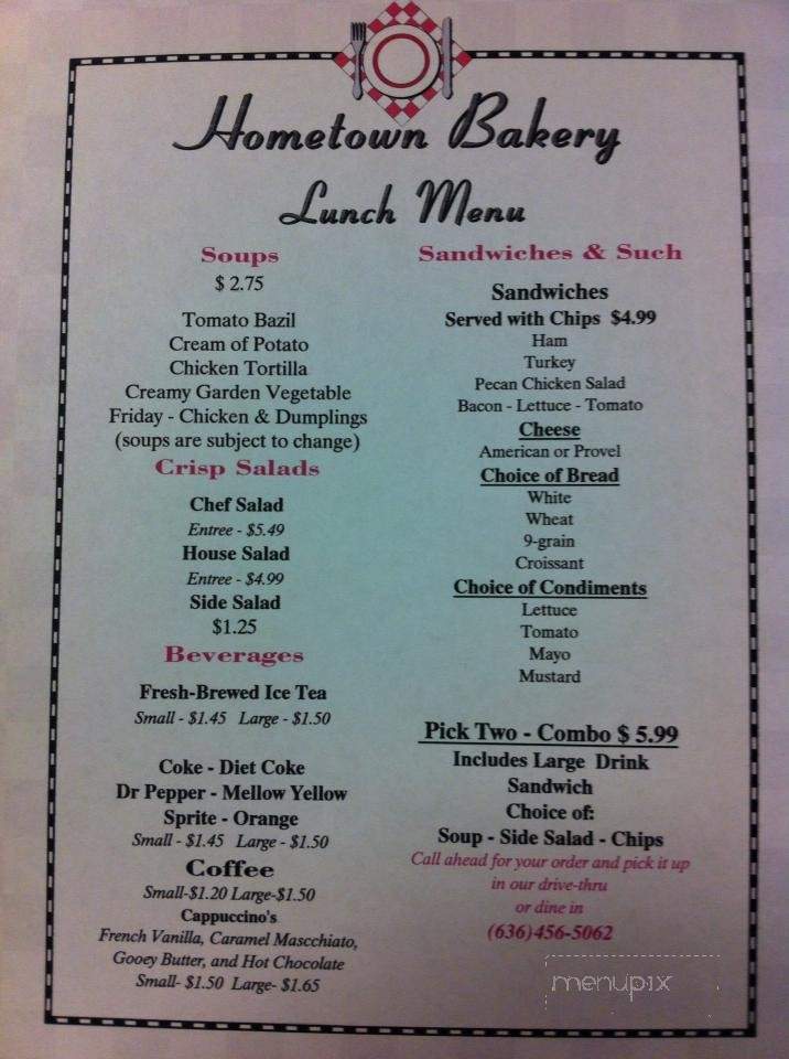 /29004303/Hometown-Bakery-Menu-Warrenton-MO - Warrenton, MO