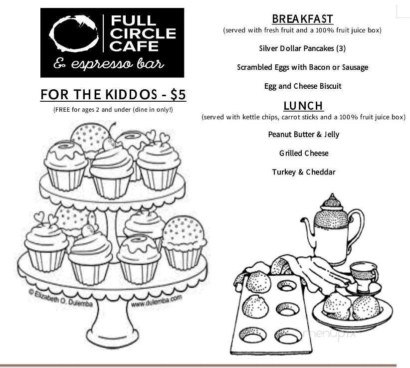 Full Circle Cafe & Espresso Bar - Stevensville, MI menu_pic