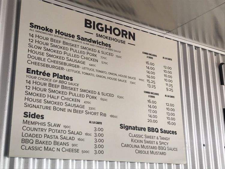 Bighorn Smokehouse - Big Bear Lake, CA menu_pic