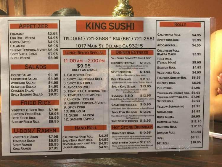 King Sushi - Delano, CA menu_pic