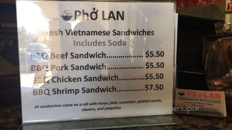 Pho Lan - Antioch, CA menu_pic