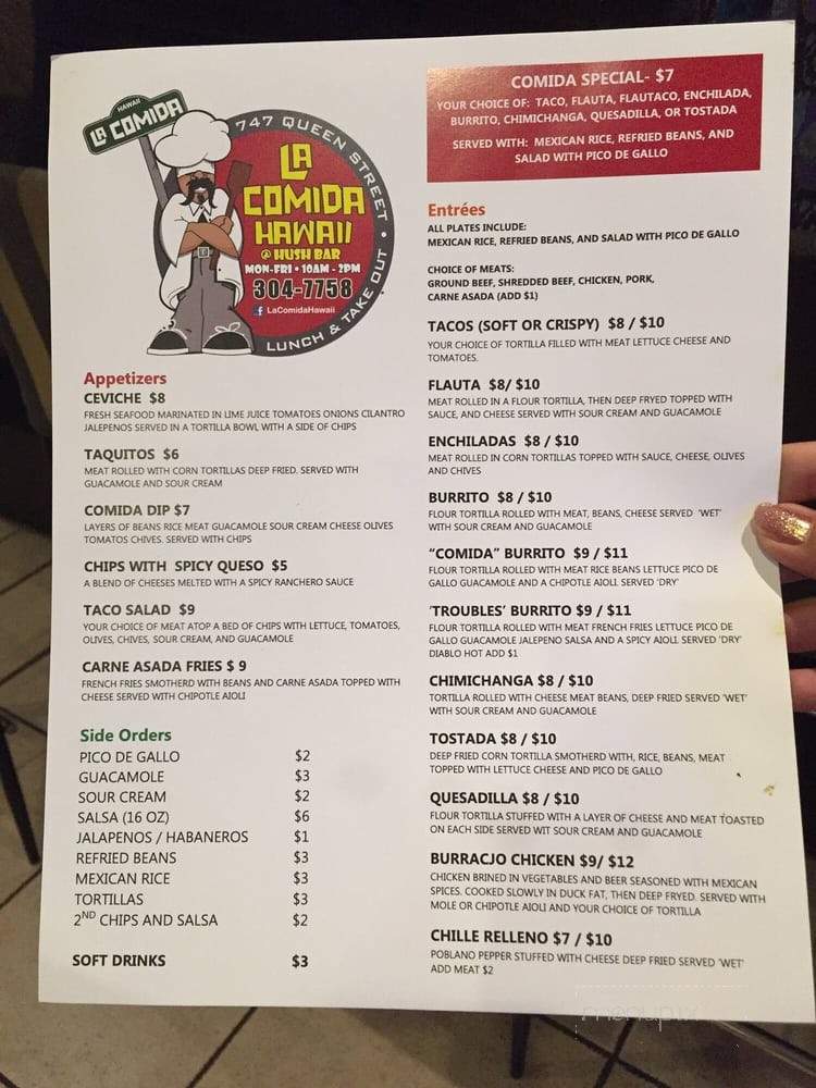 La Comida Hawaii - Honolulu, HI menu_pic