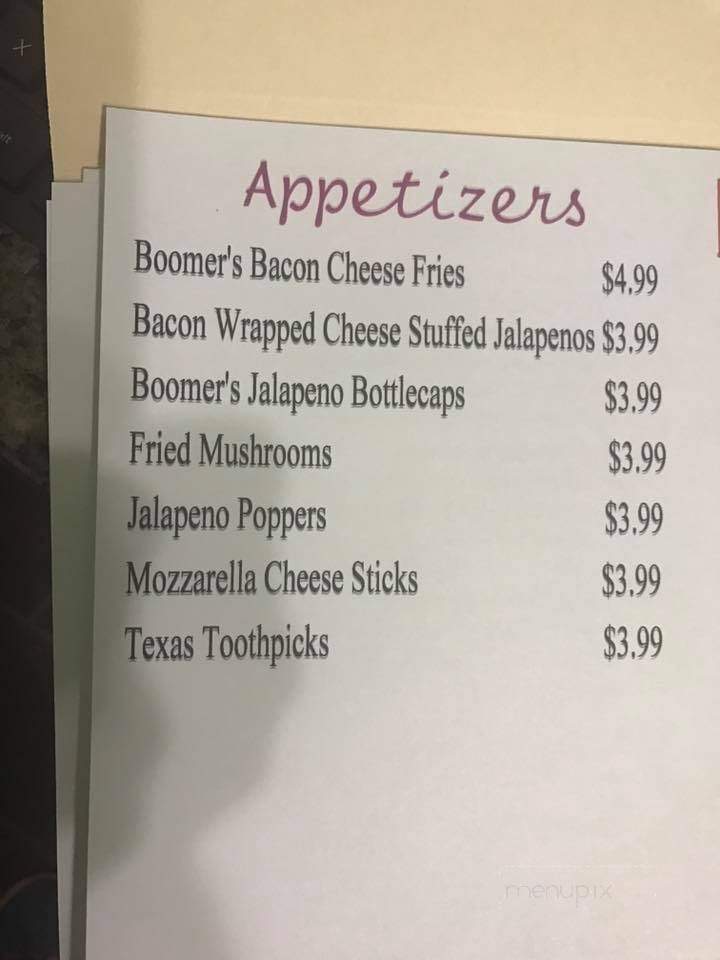 Boomer's Burgers & More - Mineral Wells, TX menu_pic