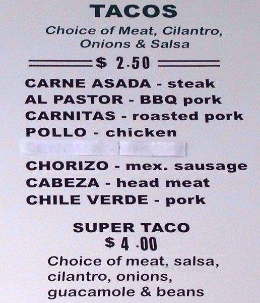 Taqueria Las Palmas - Porter, TX menu_pic