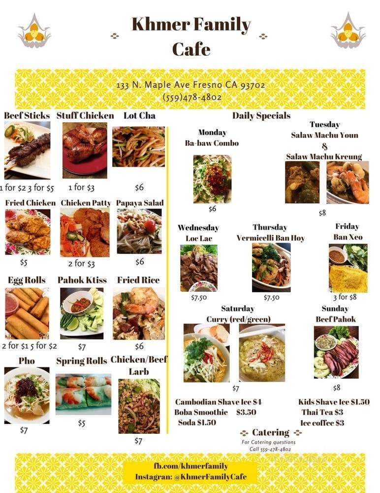 Khmer Family Cafe - Fresno, CA menu_pic