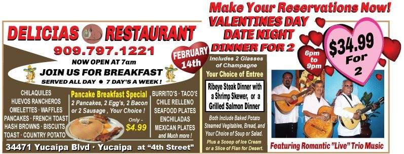 Delicias Restaurant - Yucaipa, CA menu_pic