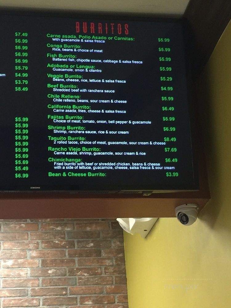 Rancho Viejo Mexican Food - San Diego, CA menu_pic