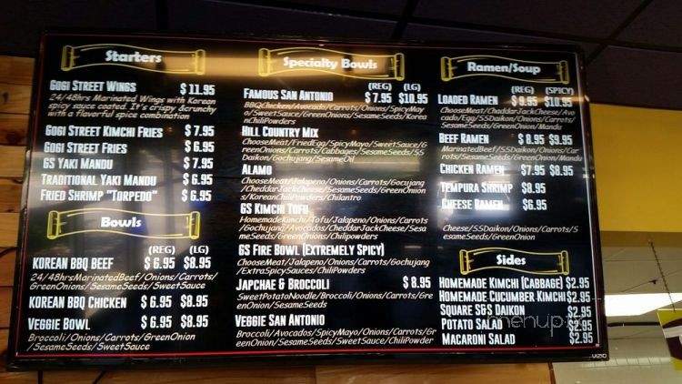 Gogi Street - San Antonio, TX menu_pic