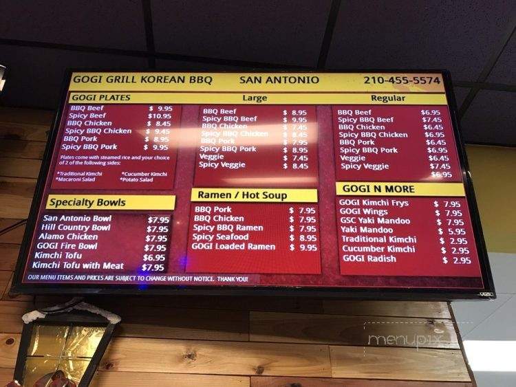 Gogi Street - San Antonio, TX menu_pic