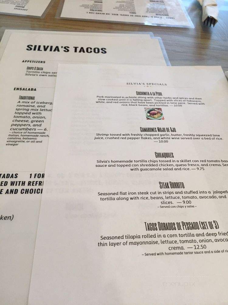 Silvia's Tacos - Indiana, PA menu_pic