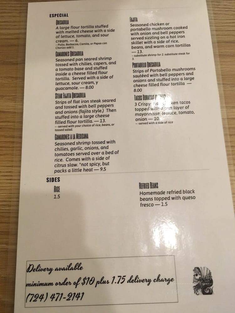 Silvia's Tacos - Indiana, PA menu_pic