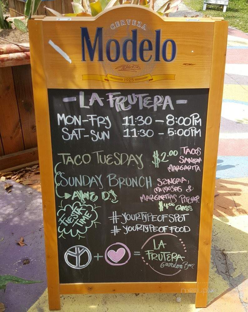 La Frutera Garden Bar - Wilton Manors, FL menu_pic