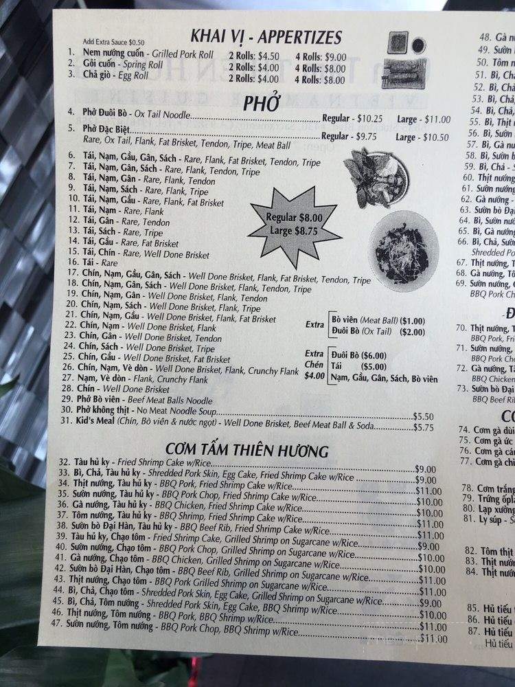 Com Tam Thien Huong - Sacramento, CA menu_pic