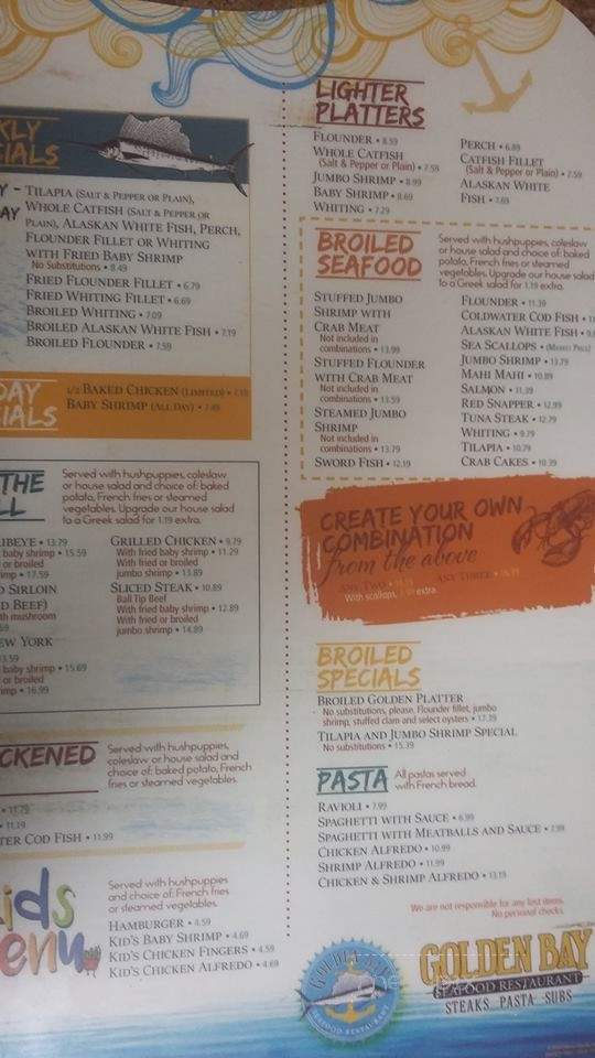 Golden Bay Seafood Restaurant - Columbia, SC menu_pic