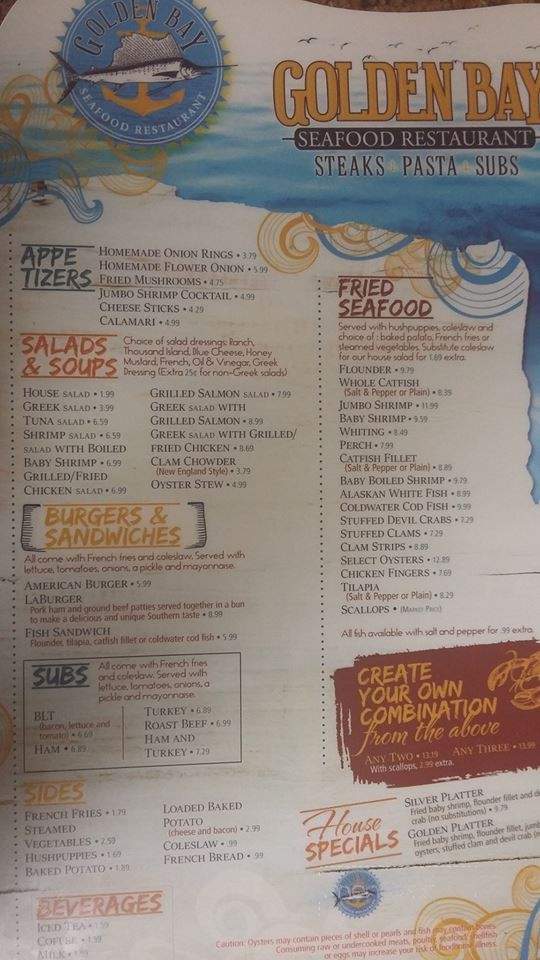 Golden Bay Seafood Restaurant - Columbia, SC menu_pic