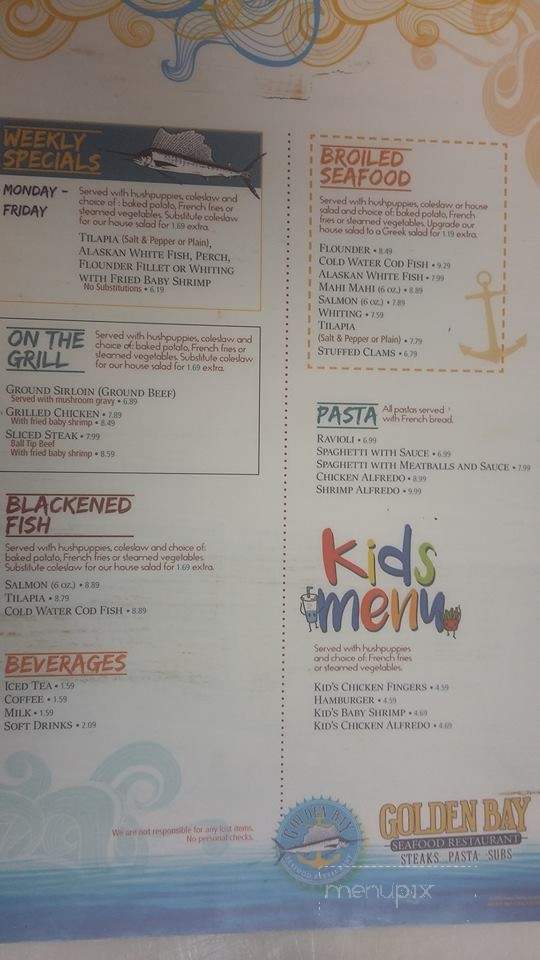 Golden Bay Seafood Restaurant - Columbia, SC menu_pic