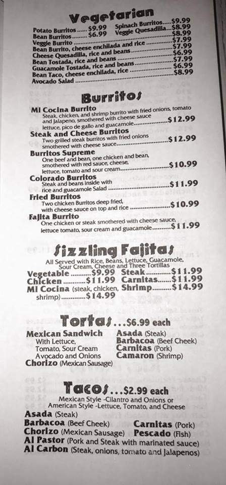 Mi Cocina - Grand Haven, MI menu_pic