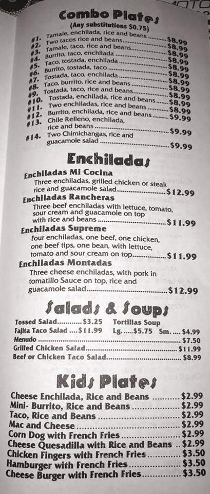 Mi Cocina - Grand Haven, MI menu_pic