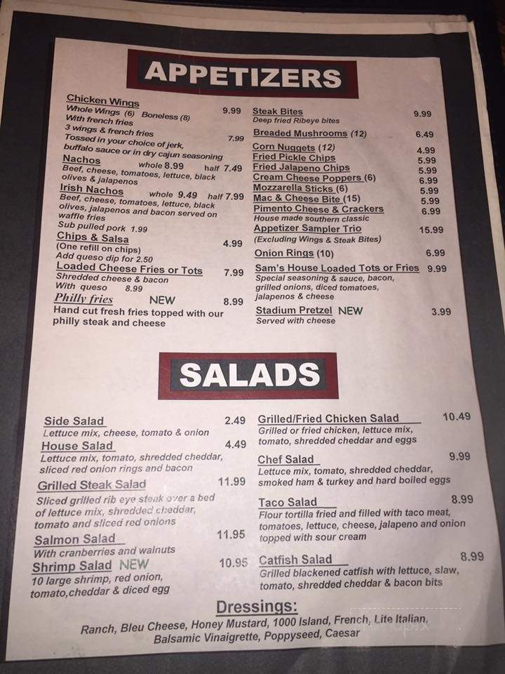 Sam's Place - Pleasant Hill, MO menu_pic