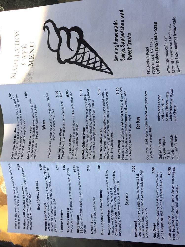 Mapleview Cafe - Poughkeepsie, NY menu_pic