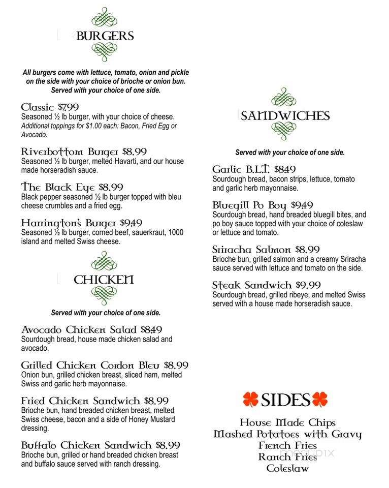 Harrington's Pub - Port Byron, IL menu_pic