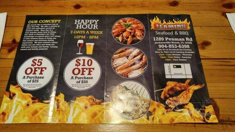 Flaming Seafood and Shao Kao BBQ - Jacksonville Beach, FL menu_pic
