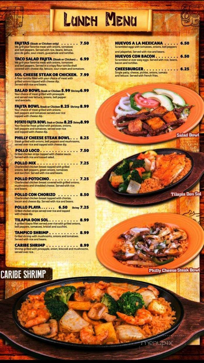 Don Sol Mexican Grill - Murray, KY menu_pic