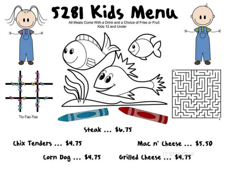 5281 Seafood, Steakhouse and Bar - Morrison, CO menu_pic