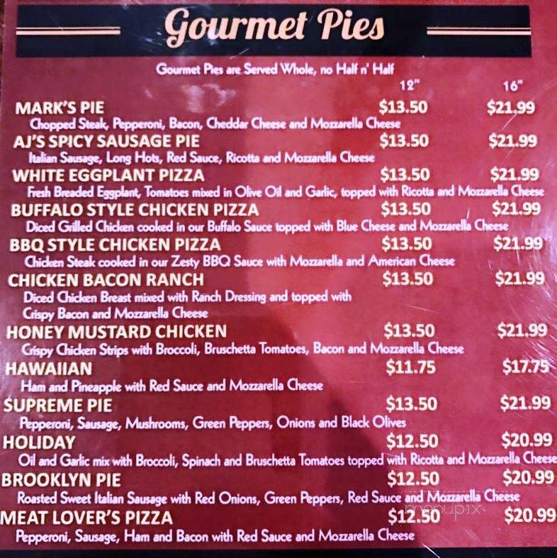AJ Christopher's Pizza, Bar & Grille - Parkesburg, PA menu_pic