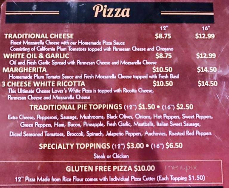 AJ Christopher's Pizza, Bar & Grille - Parkesburg, PA menu_pic