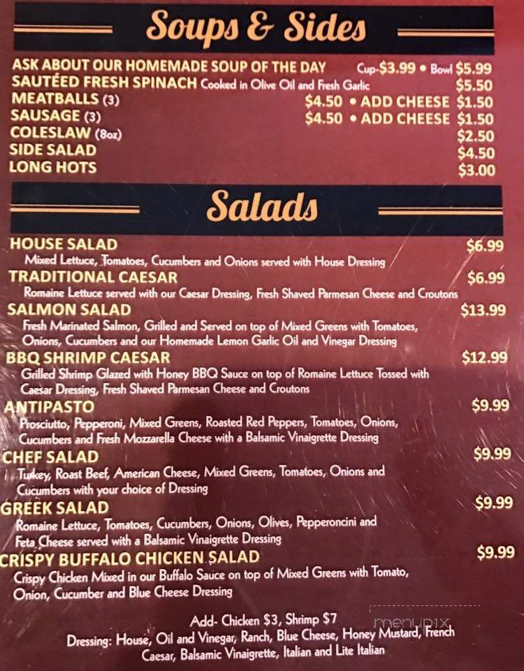 AJ Christopher's Pizza, Bar & Grille - Parkesburg, PA menu_pic