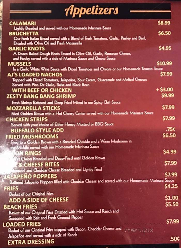 AJ Christopher's Pizza, Bar & Grille - Parkesburg, PA menu_pic
