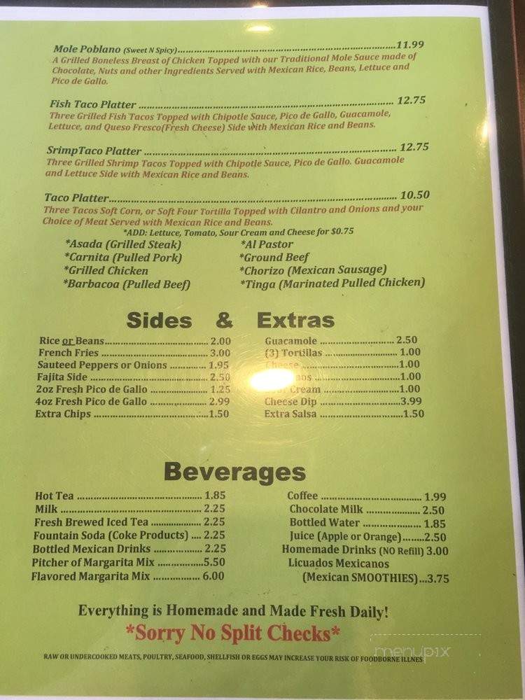 Buena Vista Mexican Grill - Malvern, PA menu_pic