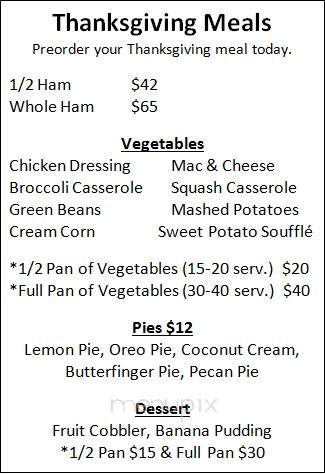 Mae's Crossroads Restaurant - Tallapoosa, GA menu_pic