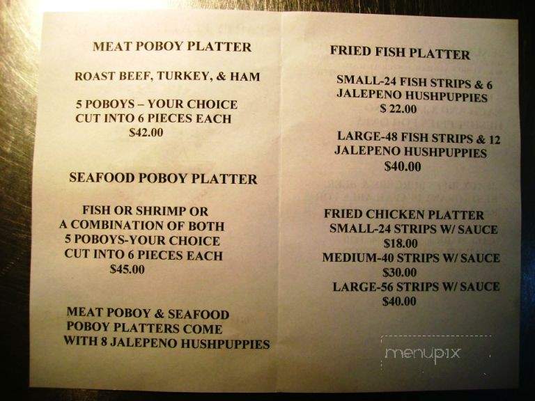 Jeaux Biff's - Breaux Bridge, LA menu_pic
