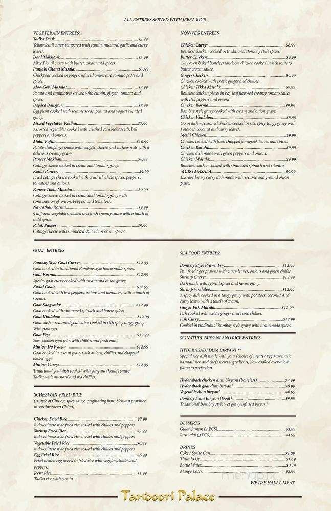 Tandoori Palace - Duluth, GA menu_pic